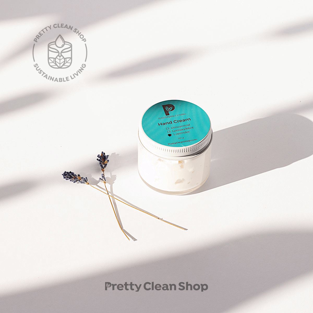 Hand Cream Bath and Body Pretty Clean Living 60ml RETURNABLE glass jar includes $1.25 deposit / French Lavender Prettycleanshop