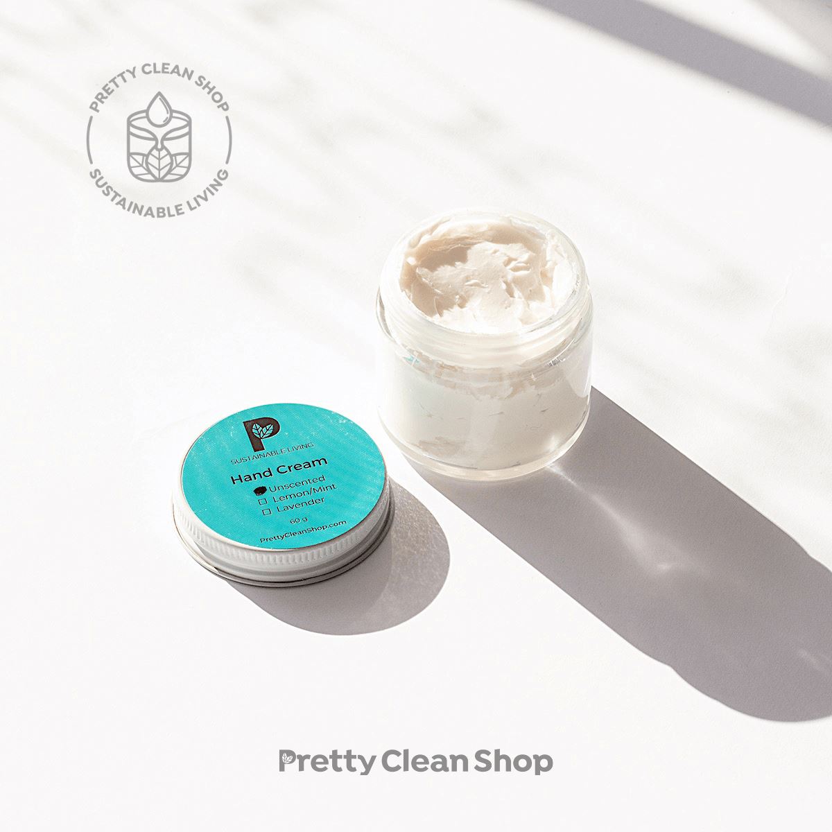 Hand Cream Bath and Body Pretty Clean Living 60ml RETURNABLE glass jar includes $1.25 deposit / Unscented Prettycleanshop