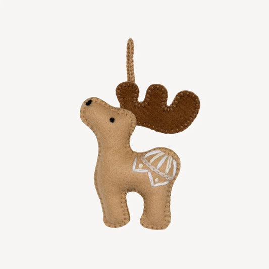 Hand Embroidered Ornament - Moose Holiday Pokoloko Prettycleanshop