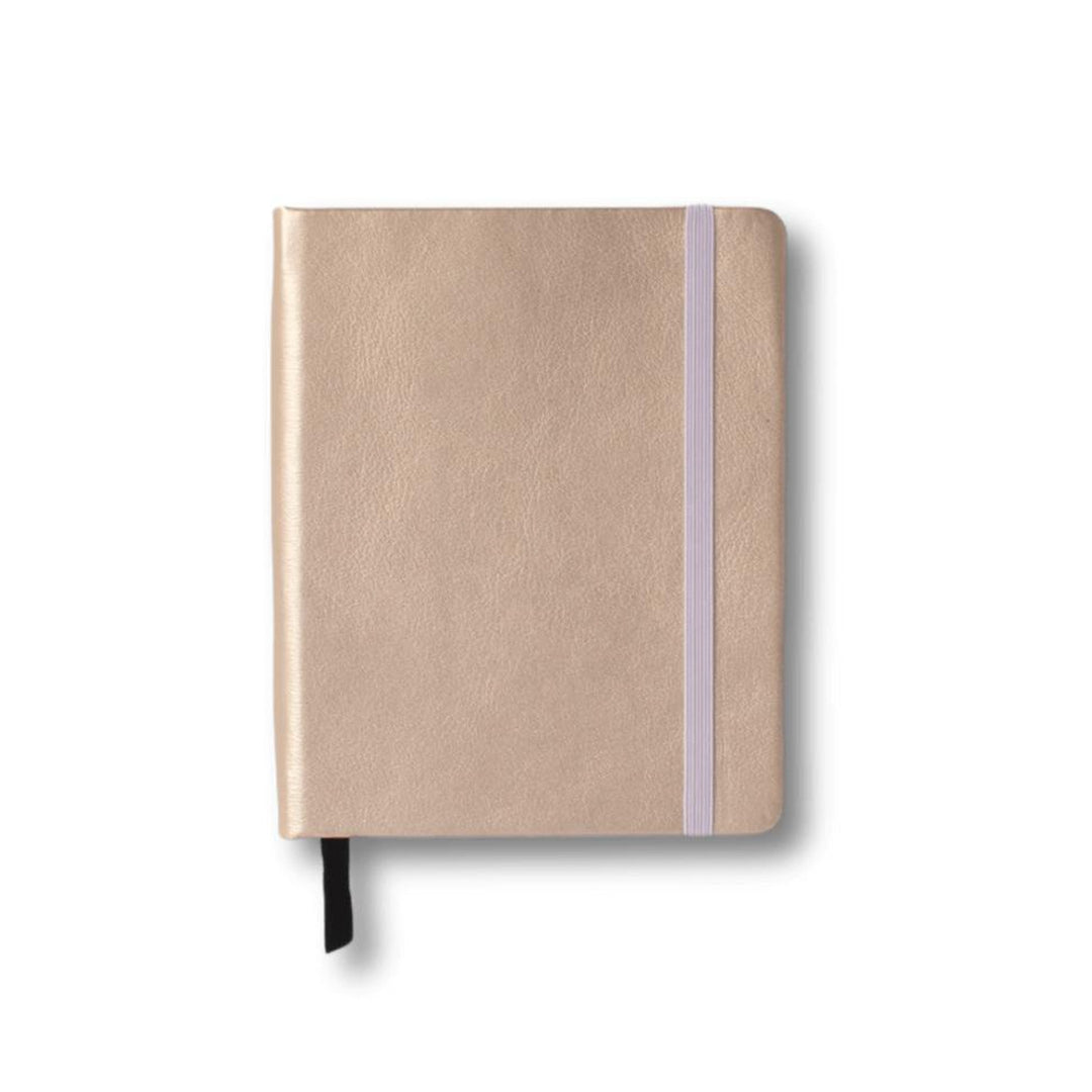 Handmade Hard Cover Vegan Leather Notebook Living Catalina Sanchez Silver - Pocket Prettycleanshop