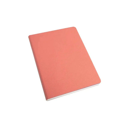 Handmade Notebook - Soft Cover Vegan Leather Living Catalina Sanchez Salmon - Pocket Prettycleanshop