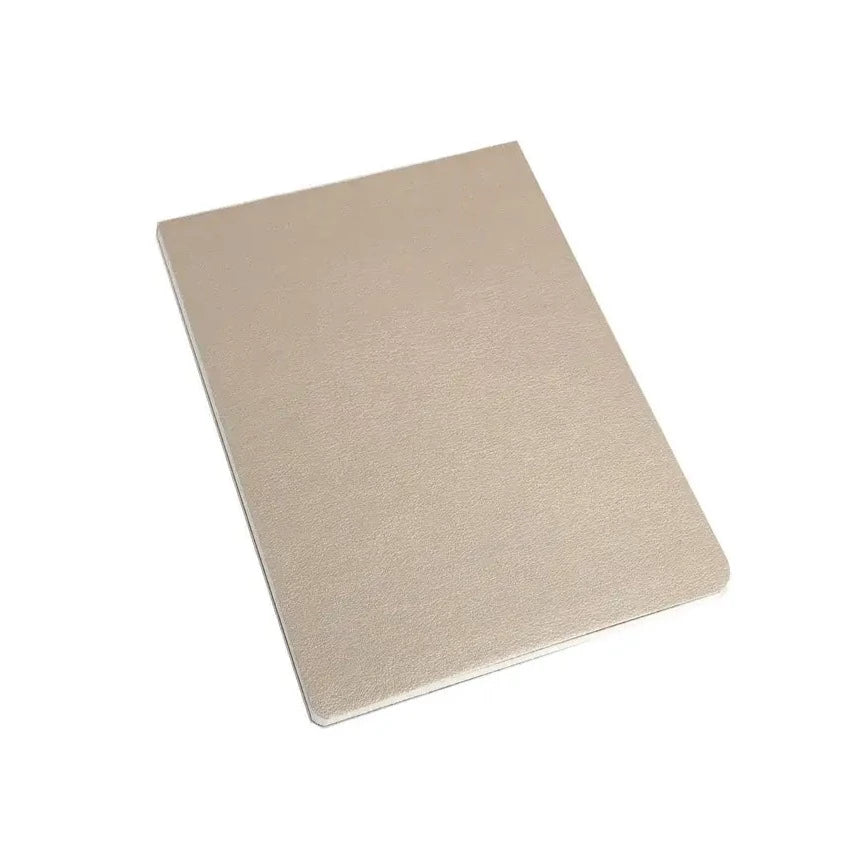 Handmade Notebook - Soft Cover Vegan Leather Living Catalina Sanchez Silver - Flip Pocket Prettycleanshop