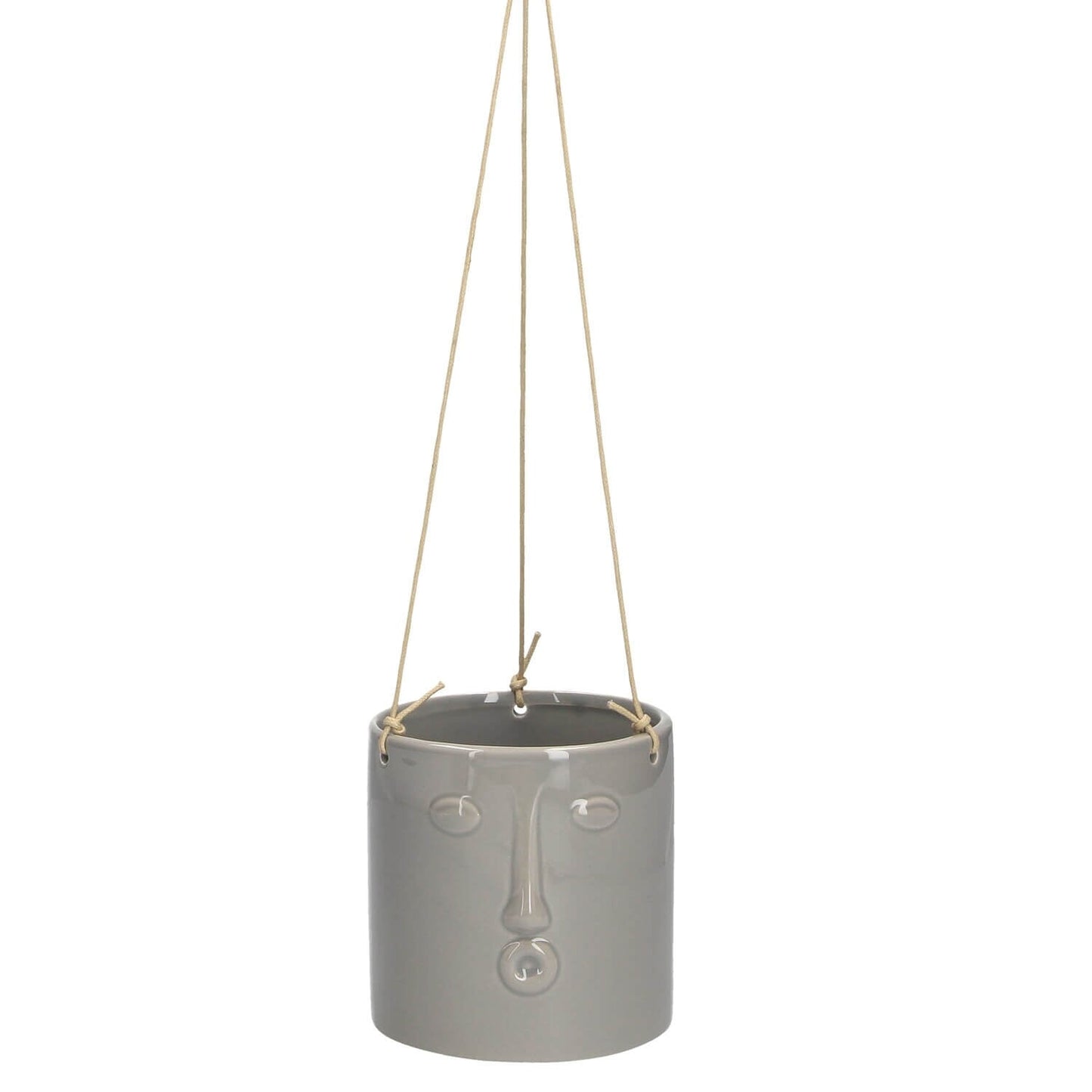 Hanging Ceramic Plant Pot with Face Living Silver Tree Home Grey Prettycleanshop
