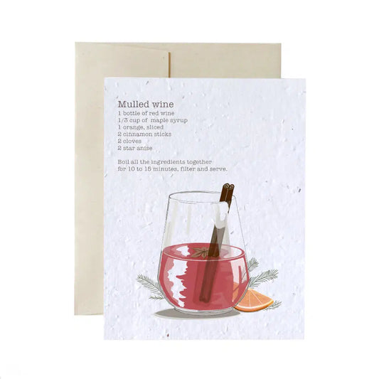 Holiday Cards - Plantable Seed Card - Mulled Wine Holiday FlowerInk Prettycleanshop