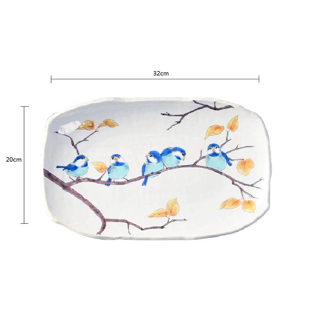 Kutani Ware Chickadees Japanese Porcelain Plate Kitchen Japanese Porcelain Prettycleanshop