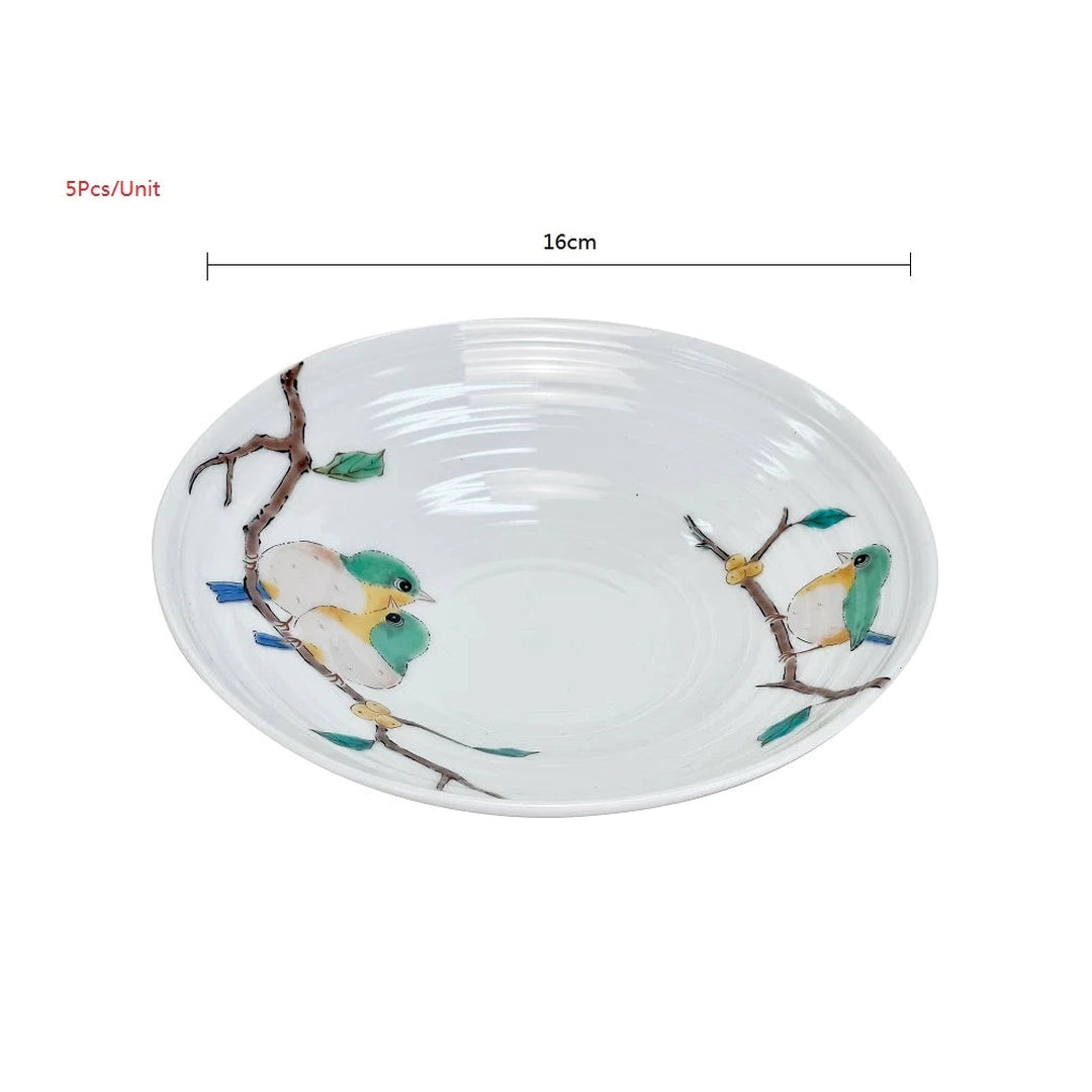 Kutani Ware Green Bird Japanese Porcelain Deep Plate Kitchen Japanese Porcelain Prettycleanshop