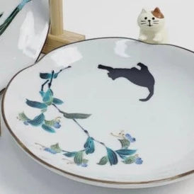 Kutani Ware Japanese Porcelain Cat Dish Kitchen Japanese Porcelain Single Dish (assorted prints) Prettycleanshop