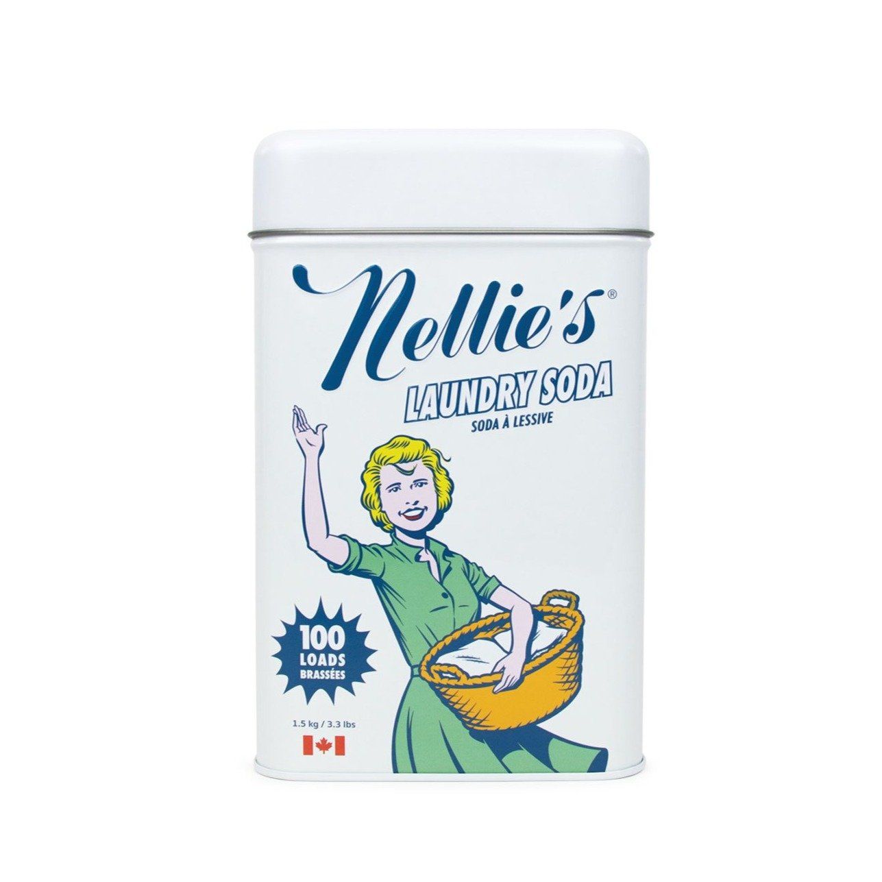 Laundry Soda Powder by Nellie's Cleaning Nellie's 1.5kg (100 loads) metal tin Prettycleanshop