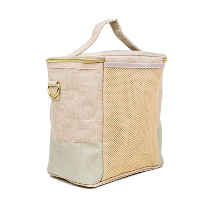 Linen Lunch Poche Bag - Cement Colour Block - by SoYoung on the go SoYoung Prettycleanshop