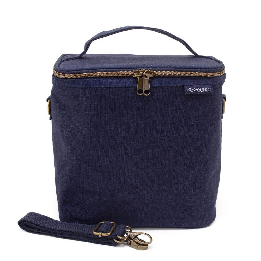 Linen Lunch Poche Bag - Navy Blue - by SoYoung on the go SoYoung Prettycleanshop