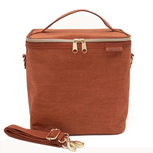 Linen Lunch Poche Bag - Rust - by SoYoung on the go SoYoung Prettycleanshop