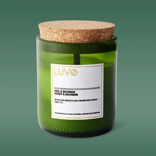 Luvo Wooden Wick & Coconut Wax Candle - Honey & Bourbon Living Luvo Candles Prettycleanshop