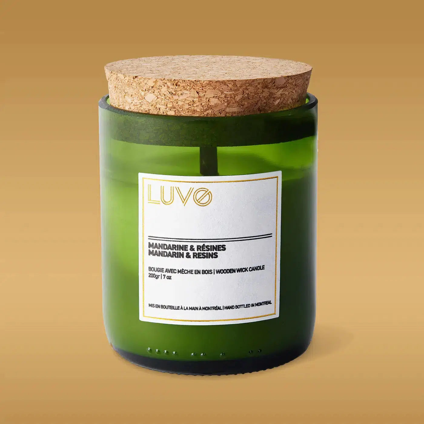 Luvo Wooden Wick & Coconut Wax Candle - Mandarin & Resins Living Luvo Candles Prettycleanshop