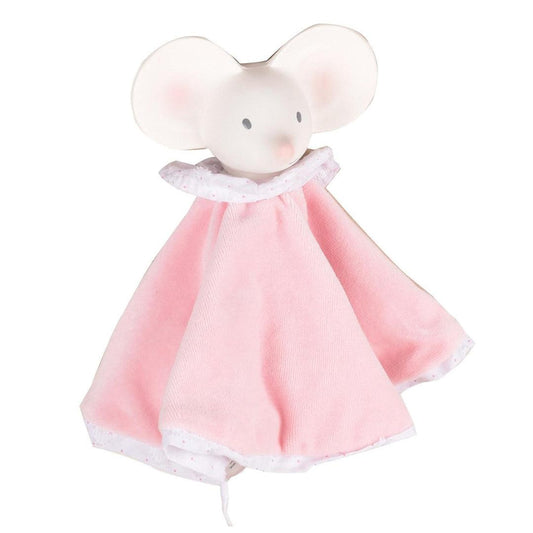 Meiya the Mouse Puppet Snuggly with Natural Rubber Teether Head-Tikiri Toys-Prettycleanshop