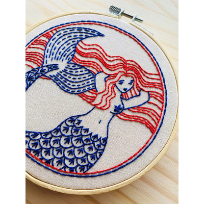 Mermaid Hair Don’t Care - Embroidery Kit by Hook, Line & Tinker Living Hook, Line & Tinker Embroidery Kits Inc Prettycleanshop
