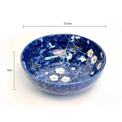 Mino Yaki Blue Sakura Japanese Porcelain Bowl Kitchen Japanese Porcelain Prettycleanshop