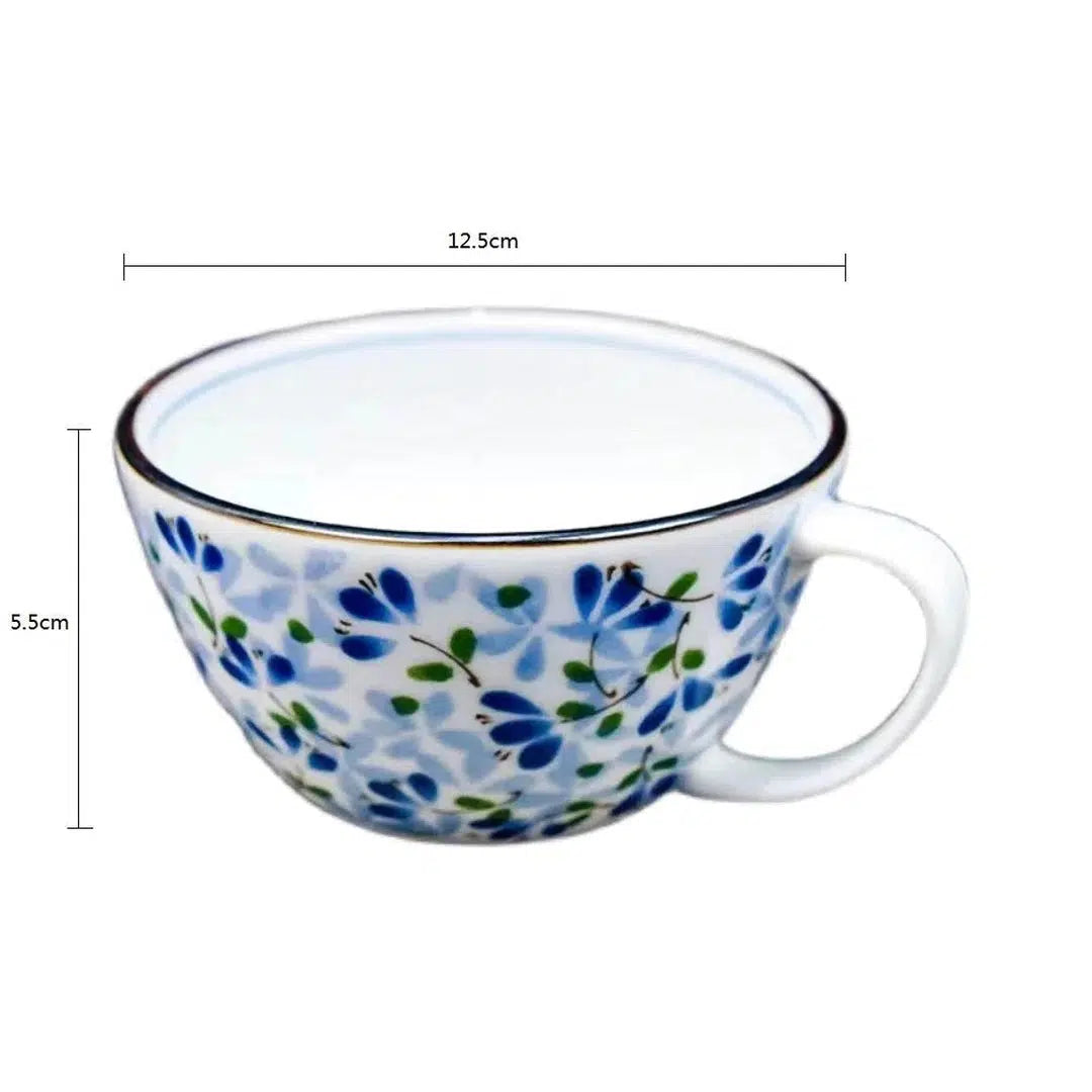 Mino Yaki Blue Shoots Japanese Porcelain Coffee Cup Kitchen Japanese Porcelain Prettycleanshop