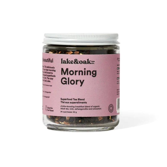 Morning Glory by Lake & Oak Tea Co. Wellness Lake & Oak 24 cups in glass jar Prettycleanshop