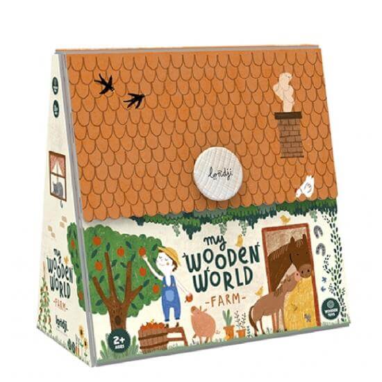 My Wooden World Farm Toy by LONDJI Toys Londji Prettycleanshop