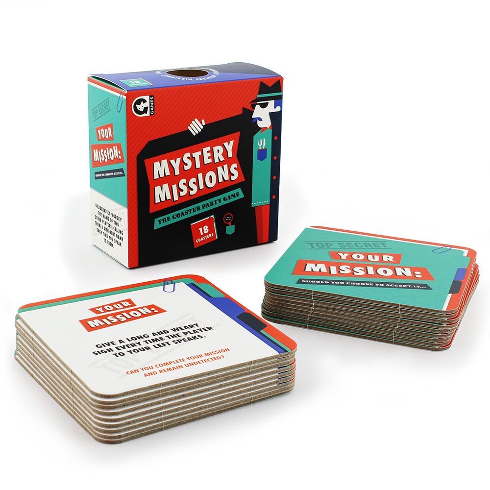 Mystery Missions Coaster Party Game Games Ginger Fox Prettycleanshop