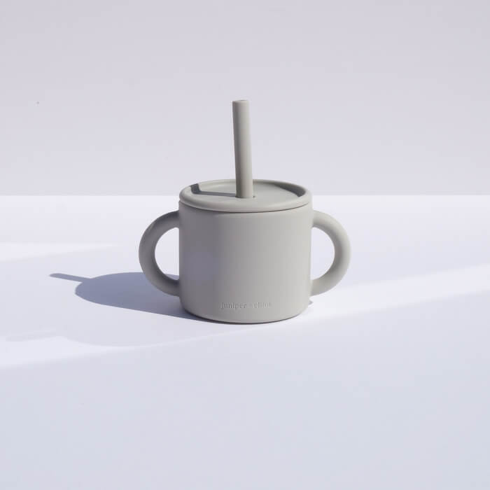 Noa Silicone Straw Cup - by Juniper & Elliot Baby and Kids Juniper + Elliot Fog Prettycleanshop