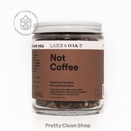 Not Coffee Superfood Tea Blend by Lake & Oak Tea Co. Wellness Lake & Oak 24 cups in glass jar Prettycleanshop
