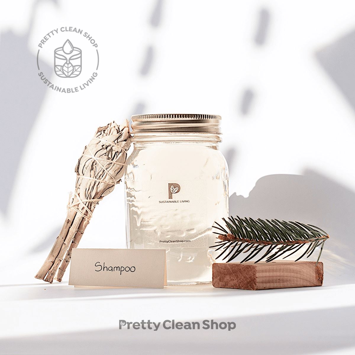 Oneka Shampoo - Cedar & Sage Hair oneka 500ml glass jar (REFILLABLE, includes $1.25 deposit) Prettycleanshop