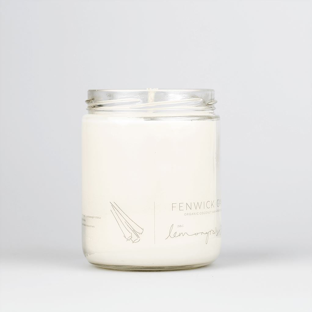Organic Coconut Wax Candle - Lemongrass - Fenwick Candles Aromatherapy Fenwick Candles Prettycleanshop