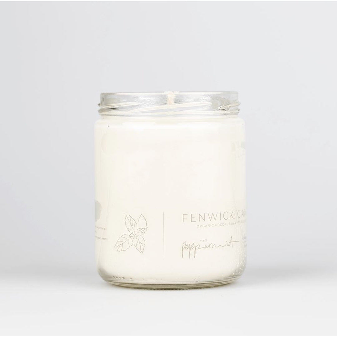 Organic Coconut Wax Candle - Peppermint - Fenwick Candles Aromatherapy Fenwick Candles Large (13oz) Prettycleanshop