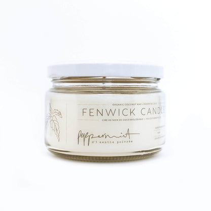 Organic Coconut Wax Candle - Peppermint - Fenwick Candles Aromatherapy Fenwick Candles Medium (6.5oz) Prettycleanshop