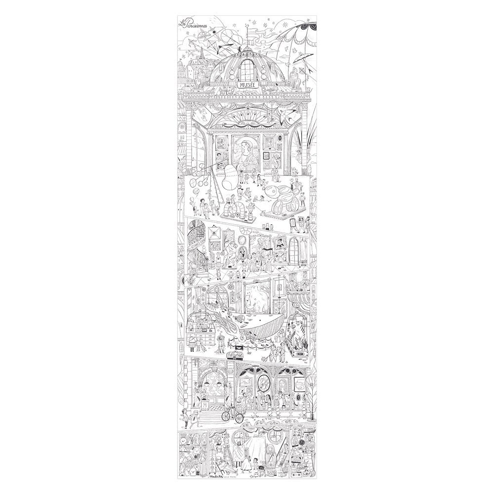 Parisiennes Giant Colouring Poster by Moulin Roty Baby and Kids Moulin Roty Prettycleanshop