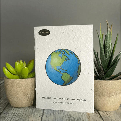 Plantable Greetings Cards - Love Living Plantable Greetings Happy Anniversary - Me and You against the world Prettycleanshop