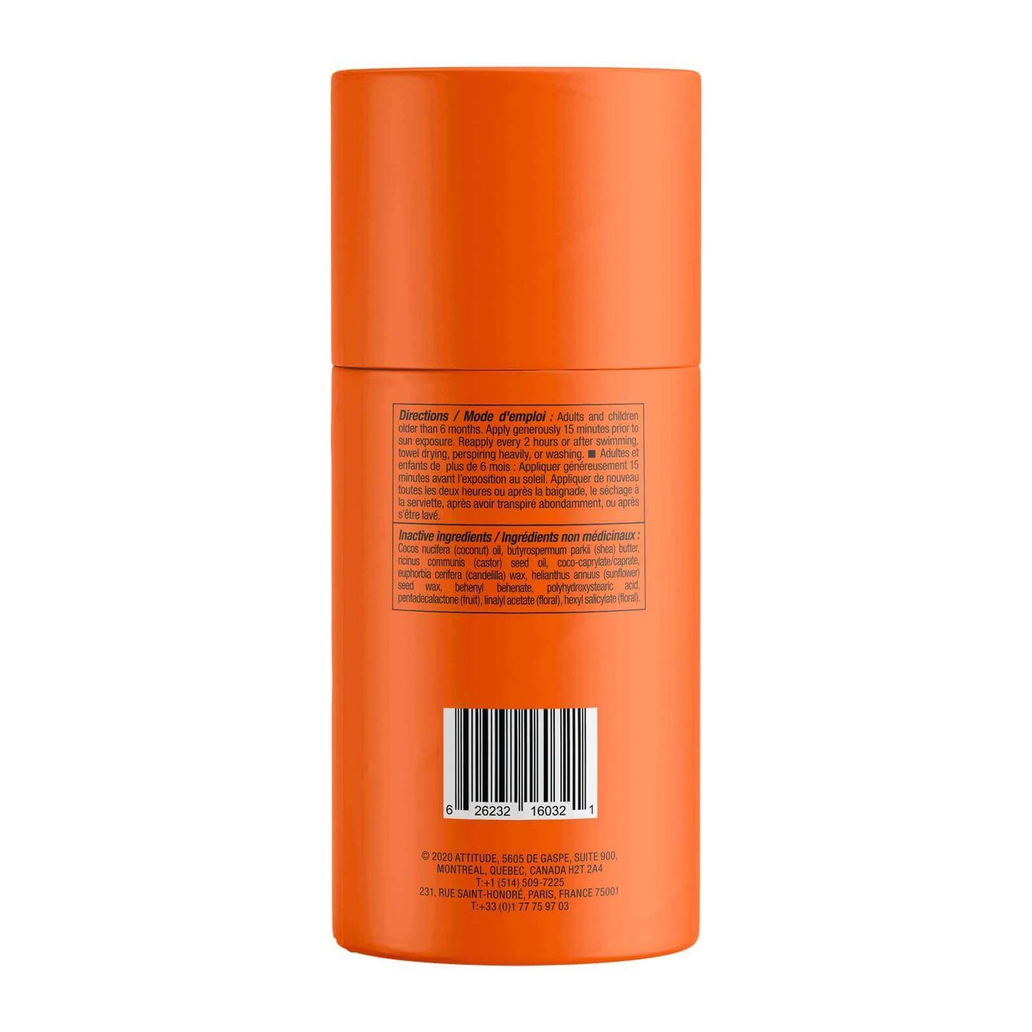 Plastic Free Mineral Sunscreen Stick - Orange Blossom - by Attitude Personal Care Attitude Prettycleanshop