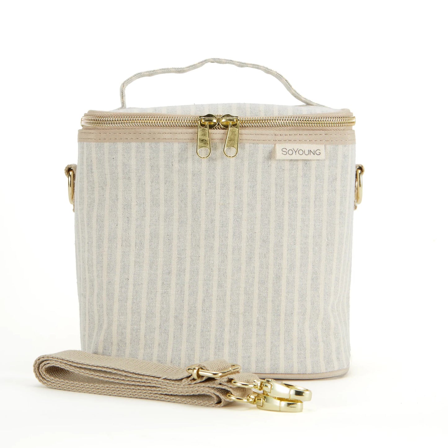Sand & Stone Beach Stripe Linen Lunch Bag Poche - by SoYoung on the go SoYoung Prettycleanshop