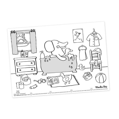 Colouring Placemats Popipop - set of 40 by Moulin Roty Baby and Kids Moulin Roty Prettycleanshop
