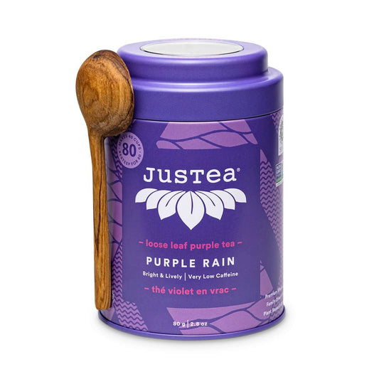 Purple Rain - Tea Tin with Spoon - by Justea Drink Justea Prettycleanshop