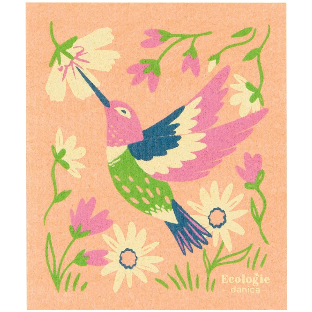 Reusable Swedish Sponges - Animals - by Ecologie Kitchen Now Designs Hummingbird Prettycleanshop