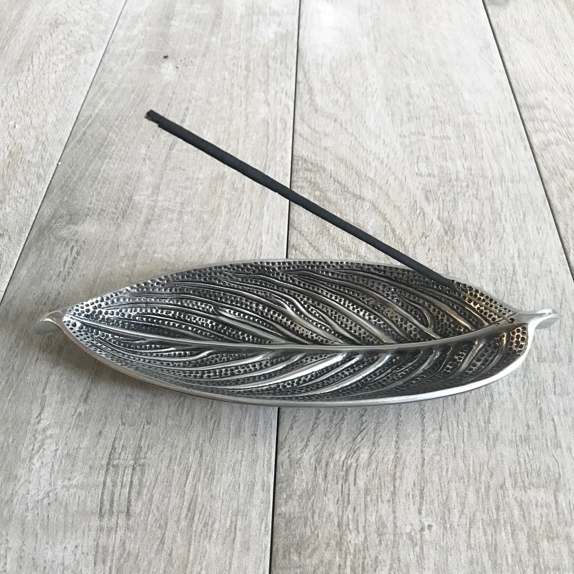 Recycled Metal Leaf Incense Holder Candles + Aroma Pretty Clean Shop Prettycleanshop