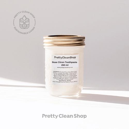 Refillable Toothpaste - Banana Oral Care Rose Citron 275g glass jar (REFILLABLE includes $1.25 deposit) Prettycleanshop