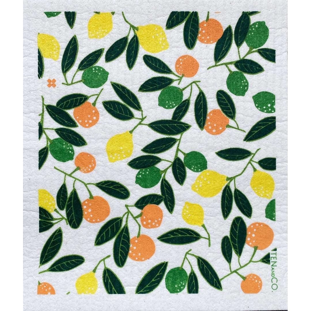 Reusable Swedish Sponge Cloth - Fruits & Veggies - by Ten & Co Cleaning Ten and Co Citrus Mix Prettycleanshop