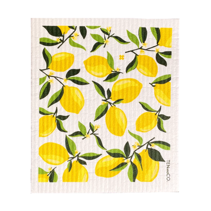 Reusable Swedish Sponge Cloth - Fruits & Veggies - by Ten & Co Cleaning Ten and Co Lemon Blossom Prettycleanshop