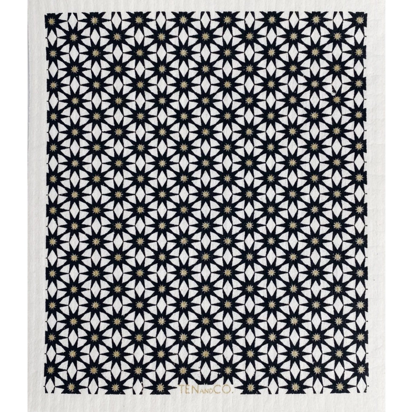 Reusable Swedish Sponge Cloth - Geometric - by Ten & Co Cleaning Ten and Co Starburst Gold Prettycleanshop