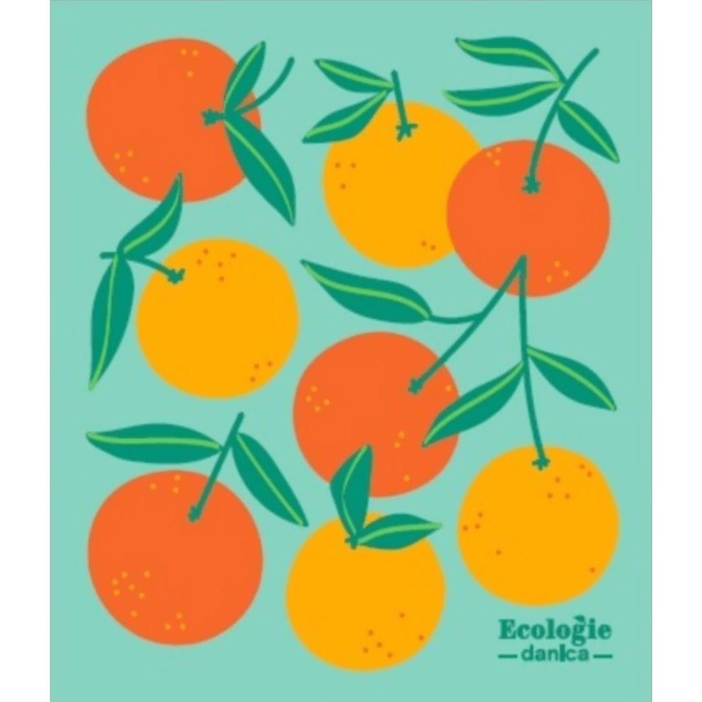 Reusable Swedish Sponges - Fruits & Veggies - by Ecologie Kitchen Now Designs Oranges Prettycleanshop