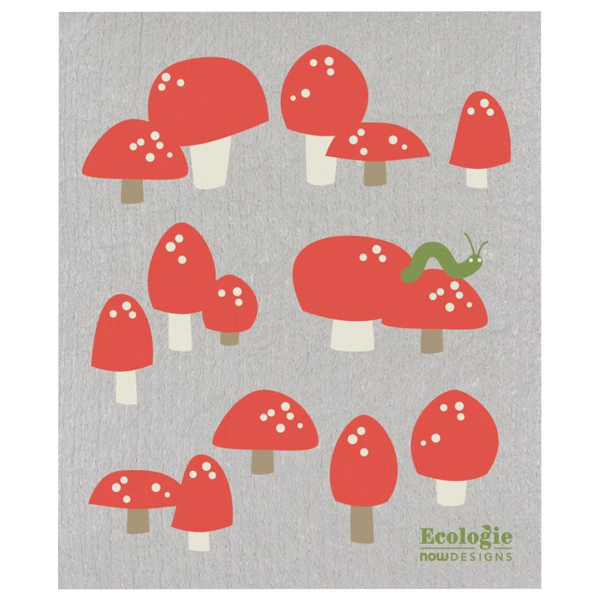 Reusable Swedish Sponges - Quirky - by Ecologie Kitchen Now Designs Red Mushrooms Prettycleanshop