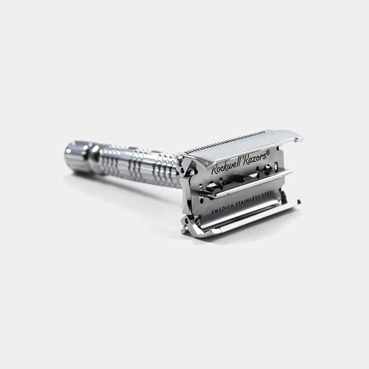 Safety Razor R1 butterfly White Chrome by Rockwell Grooming Rockwell Razors Prettycleanshop