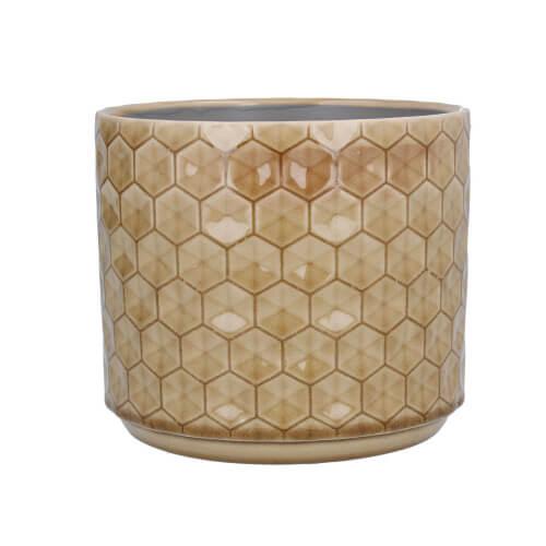 Sand Honeycomb Ceramic Pot Cover - Medium Living Silver Tree Home Prettycleanshop