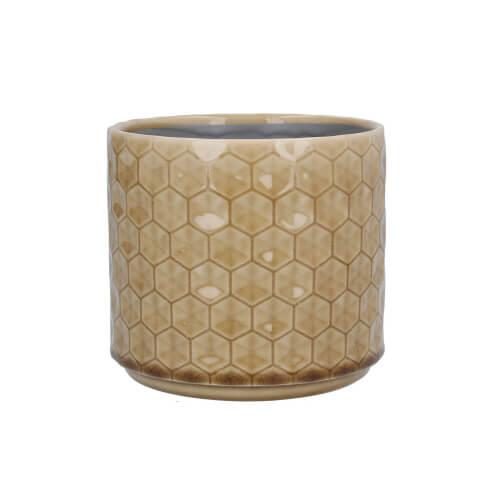 Sand Honeycomb Ceramic Pot Cover - Small Living Silver Tree Home Prettycleanshop