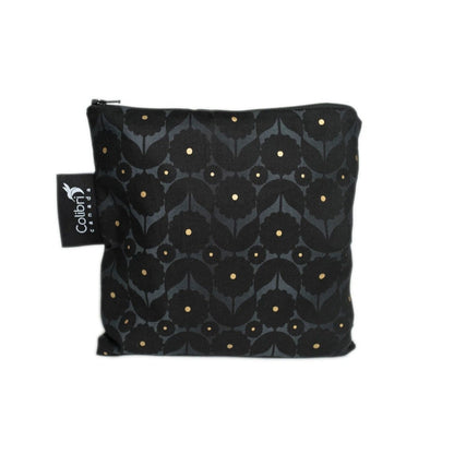 Snack and Storage Bag with Zipper - LARGE on the go Colibri Midnight Flower Prettycleanshop