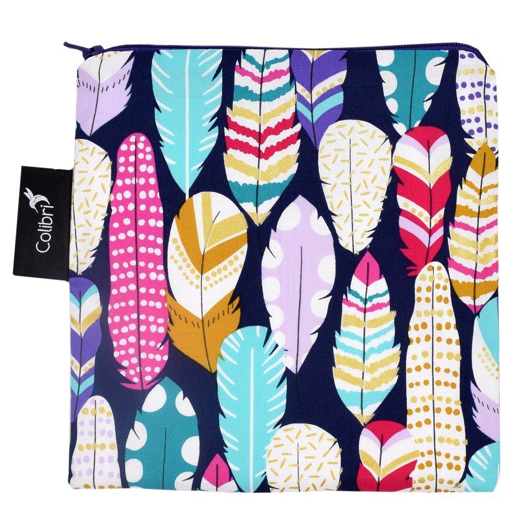 Snack and Storage Bag with Zipper - LARGE on the go Colibri Quill Prettycleanshop