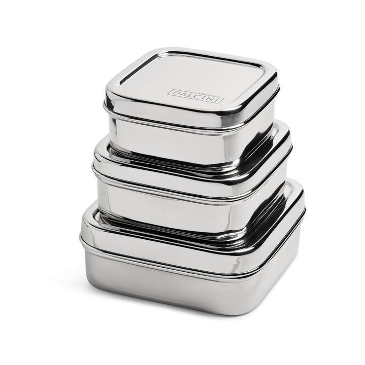 Stainless Steel 3 Nesting Square Trio On the Go Dalcini Prettycleanshop